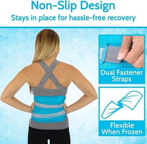 Arctic Flex Ice Pack for Back Pain Relief - Gel Wrap for Injuries Reusable and Lower Back - Large Compression Therapy Pad - Freezable Hot & Cold - Soft Compress for Elbow, Shoulder, Stomach, Neck in Saudi Arabia