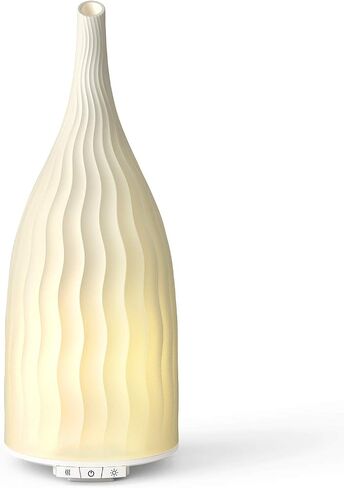 Aromatherapy Essential Oil Diffuser - La Mode C | 120ml Ultrasonic Ceramic Aroma Diffuser With Different Misting Level and Warm Light in Saudi Arabia