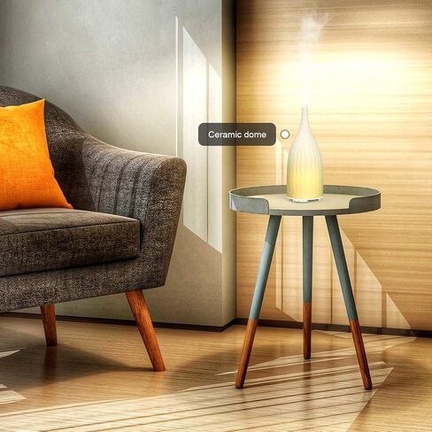 Aromatherapy Essential Oil Diffuser - La Mode C | 120ml Ultrasonic Ceramic Aroma Diffuser With Different Misting Level and Warm Light in Saudi Arabia