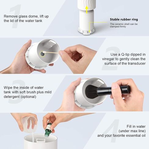 Aromatherapy Essential Oil Diffuser - La Mode C | 120ml Ultrasonic Ceramic Aroma Diffuser With Different Misting Level and Warm Light in Saudi Arabia