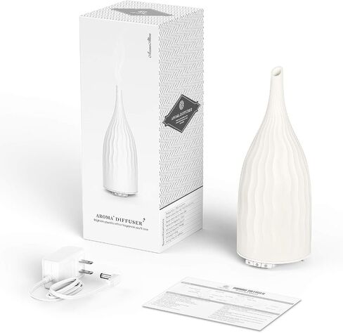 Aromatherapy Essential Oil Diffuser - La Mode C | 120ml Ultrasonic Ceramic Aroma Diffuser With Different Misting Level and Warm Light in Saudi Arabia