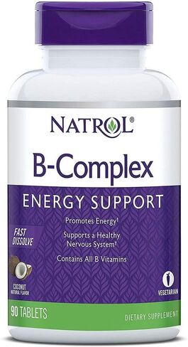 Natrol B-Complex Fast Dissolve Tablets, Coconut Flavor, 90 Count (Pack of 12) in Kuwait
