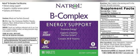 Natrol B-Complex Fast Dissolve Tablets, Coconut Flavor, 90 Count (Pack of 12) in Kuwait