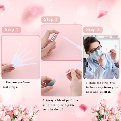 100 Pcs Perfume Tester Strips Disposable Fragrance Tester Strips White Blotter Paper Perfume Test Strips Perfume Making Supplies Scents Essential Oils Aromatherapy Testing13 X 1,2cm in Saudi Arabia