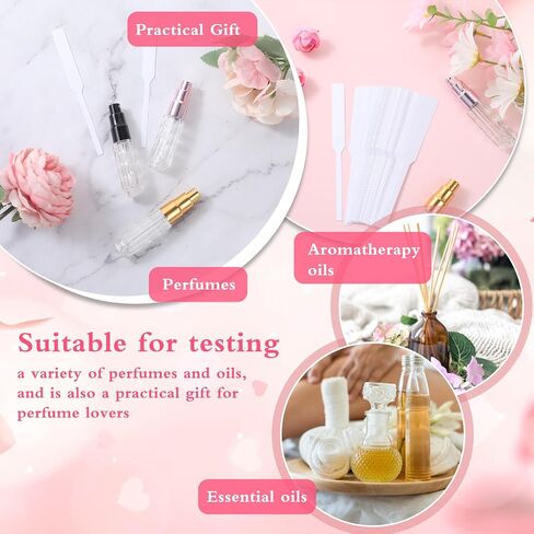 100 Pcs Perfume Tester Strips Disposable Fragrance Tester Strips White Blotter Paper Perfume Test Strips Perfume Making Supplies Scents Essential Oils Aromatherapy Testing13 X 1,2cm in Saudi Arabia