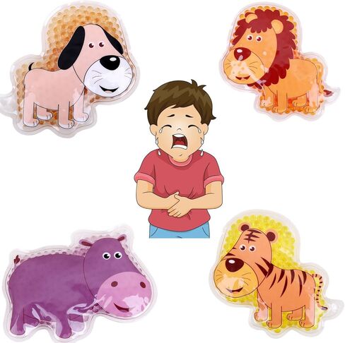 فومي كيدز - عبوات ثلج ممتعة لتخفيف الألم الساخن والبارد. 4 عبوات. تصاميم الحيوانات. مجموعة خرز جل متعددة الاستخدام للأطفال للرقبة والركبة والكاحل والذراع واليد والفخذ والساق. (4 × 3 بوصة لكل منهما) in Kuwait