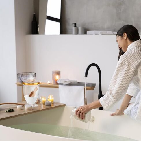 1000 مللي/33 أوقية حاوية ملح حمام أكريليك مع مغرفة خشبية برطمان ملح استحمام مع غطاء حاوية مكعبات السكر لسكر الحبوب الملح in Kuwait