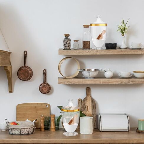 1000 مللي/33 أوقية حاوية ملح حمام أكريليك مع مغرفة خشبية برطمان ملح استحمام مع غطاء حاوية مكعبات السكر لسكر الحبوب الملح in Kuwait