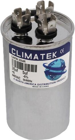 P291-3553RS - 35 + 5 uf MFD 370 Volt VAC - Climatek Capacitor Round Dual Run Capacitor Fits Bryant in Saudi Arabia