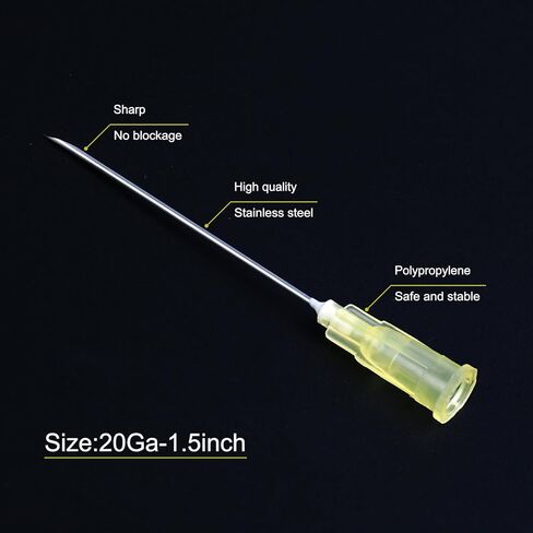 20 إبرة مقاس 1.5 بوصة، مستلزمات مختبرية للاستعمال مرة واحدة، عبوة فردية، عبوة من 100 قطعة in Kuwait