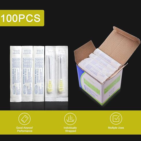 20 إبرة مقاس 1.5 بوصة، مستلزمات مختبرية للاستعمال مرة واحدة، عبوة فردية، عبوة من 100 قطعة in Kuwait