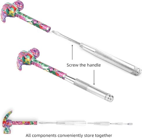 YOUMI 6 in 1 Multifunctional Floral Hammer & Screwdriver Tool Set Claw Hammer with Slotted/Flat Head Phillips Screwdriver Nail Puller Best Christmas Thanksgiving Halloween Gift for Her(Pink) in Saudi Arabia