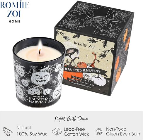 Scented Candle - Haunted Harvest Halloween - 6oz Soy Wax Candle for Autumn, Gift for Her/Him in Kuwait