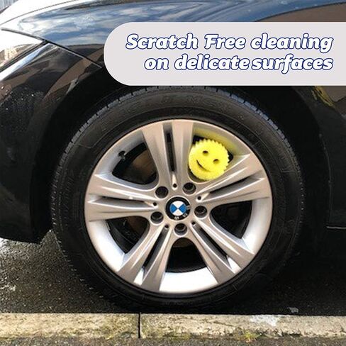 Scrub Daddy Original Dish Sponge Twin Pack, Smiley Face Sponges for Cleaning & Washing Up - Multipack Kitchen Non Scratch Scourers with FlexTexture Firm & Soft Scrubbing, Dishwashing Scrubber - Yellow in Saudi Arabia