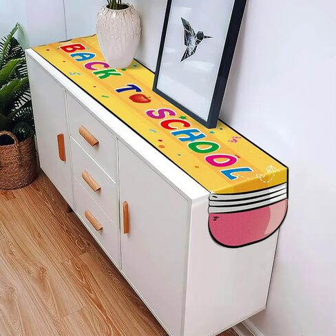 Back to School Table Runner, Pencil Table Runner Back to School Decorations for The Party, Back to School Table Cloth for Classroom Table Decor Size 13’’X72’’ (Pencil Shape) in Saudi Arabia