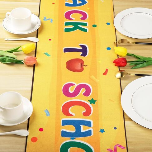 Back to School Table Runner, Pencil Table Runner Back to School Decorations for The Party, Back to School Table Cloth for Classroom Table Decor Size 13’’X72’’ (Pencil Shape) in Saudi Arabia
