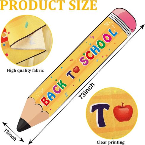 Back to School Table Runner, Pencil Table Runner Back to School Decorations for The Party, Back to School Table Cloth for Classroom Table Decor Size 13’’X72’’ (Pencil Shape) in Saudi Arabia