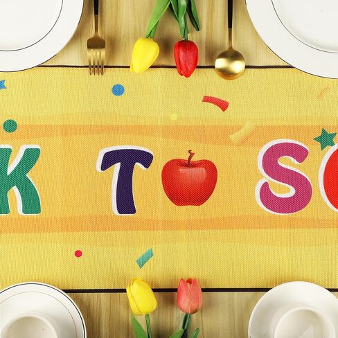 Back to School Table Runner, Pencil Table Runner Back to School Decorations for The Party, Back to School Table Cloth for Classroom Table Decor Size 13’’X72’’ (Pencil Shape) in Saudi Arabia