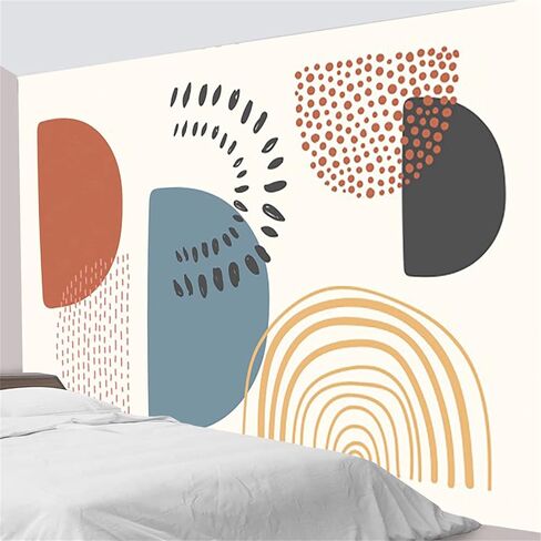 منتصف القرن نسيج الجدار شنقا مجردة الحد الأدنى فن الخط نسيج هندسي الطين على خمر البيج نسيج جدار الفن للمراهقين غرفة نوم الأطفال غرفة المعيشة ديكور الهبي، 60 × 40 بوصة in Kuwait
