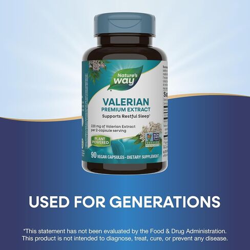 Nature's Way Valerian, Non-GMO, Gluten Free, 220 mg per serving, 90 Capsules in Saudi Arabia