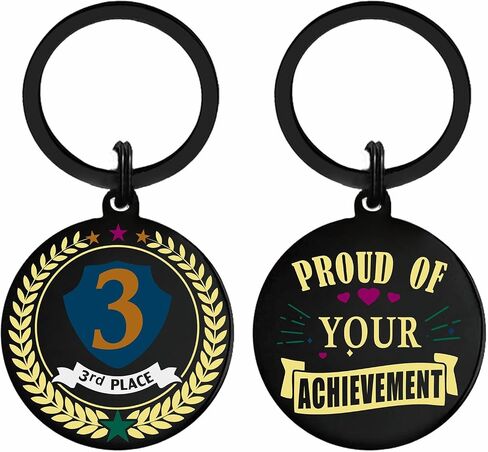 BAZLJY 1st 2nd 3rd Place Medals Keychain - Proud of Your Achievement - Trophy Award for Winners, Competitions, Recognition in Saudi Arabia