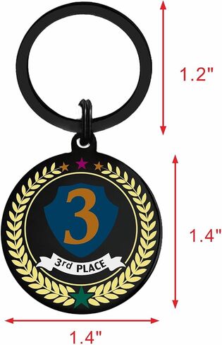 BAZLJY 1st 2nd 3rd Place Medals Keychain - Proud of Your Achievement - Trophy Award for Winners, Competitions, Recognition in Saudi Arabia