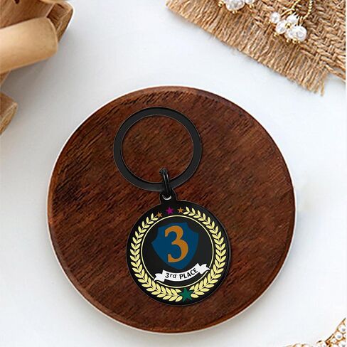 BAZLJY 1st 2nd 3rd Place Medals Keychain - Proud of Your Achievement - Trophy Award for Winners, Competitions, Recognition in Saudi Arabia
