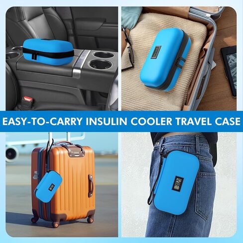 Insulin Cooler Travel Case TSA Approved Medication Travel Case,Diabetes Travel Companion,with Digital Temperature Display (℉),Diabetic Supplies Storage Organizer Cooler Bag & 2 Ice Packs -Black in Saudi Arabia