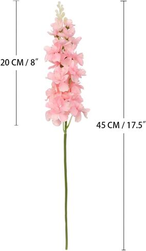 White Delphinium Artificial Flowers, 6pcs Artificial Larkspur Flower 17.5'' Fake Delphinium Flowers Silk Flowers for Home Decor, DIY Floral Centerpieces for Tables in Saudi Arabia