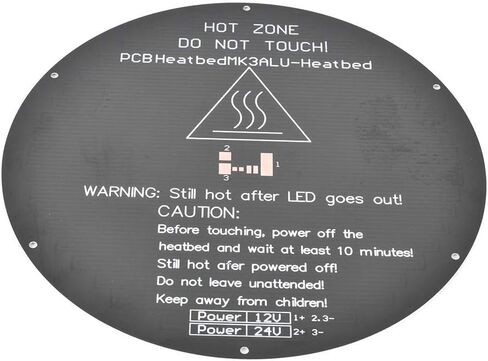 Round Heated Bed 3D Printing Build Plate, 12 / 24V Universal Aluminum Substrate Heat Bed 220x220x5mm Printer Hotbed Parts in Saudi Arabia