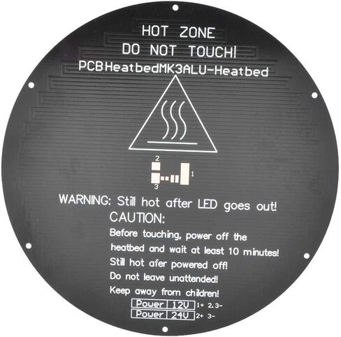 Round Heated Bed 3D Printing Build Plate, 12 / 24V Universal Aluminum Substrate Heat Bed 220x220x5mm Printer Hotbed Parts in Saudi Arabia
