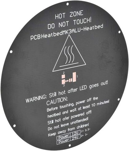Round Heated Bed 3D Printing Build Plate, 12 / 24V Universal Aluminum Substrate Heat Bed 220x220x5mm Printer Hotbed Parts in Saudi Arabia