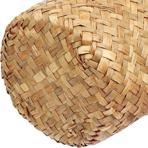 Ciieeo Seagrass Waste Basket, Small Woven Trash Can, Rubbish Paper Bins, Round Straw Plant Flower Pot, Sundries Container Basket for Bathrooms Kitchens Home Office 15cm in Kuwait