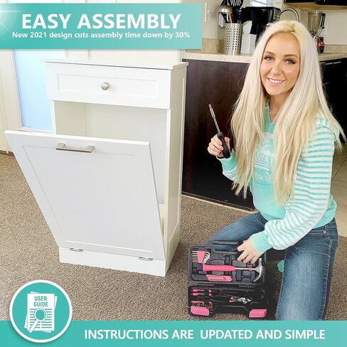 Northwood Calliger Tilt Out Trash Bin Cabinet or Laundry Hamper Solid Workmanship and New 2022 Design Cuts Assembly Time in Half! Hide Ugly Trash, add Countertop Space, Keep Pets Out! in Saudi Arabia