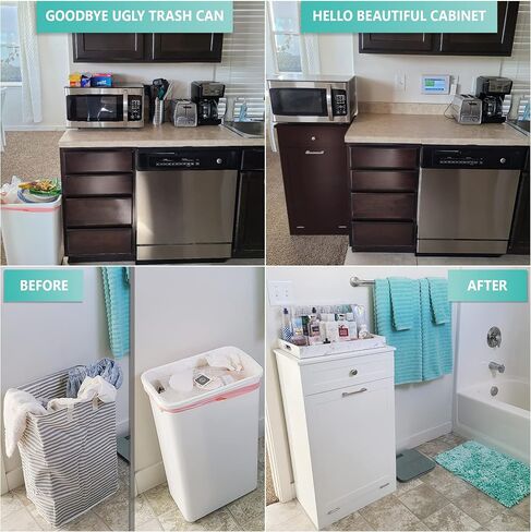 Northwood Calliger Tilt Out Trash Bin Cabinet or Laundry Hamper Solid Workmanship and New 2022 Design Cuts Assembly Time in Half! Hide Ugly Trash, add Countertop Space, Keep Pets Out! in Saudi Arabia