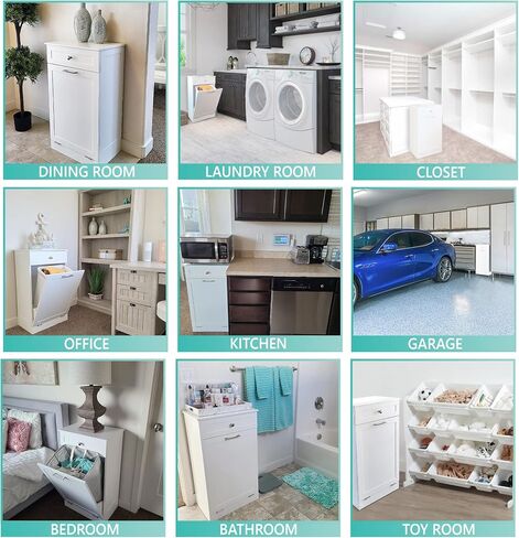 Northwood Calliger Tilt Out Trash Bin Cabinet or Laundry Hamper Solid Workmanship and New 2022 Design Cuts Assembly Time in Half! Hide Ugly Trash, add Countertop Space, Keep Pets Out! in Saudi Arabia