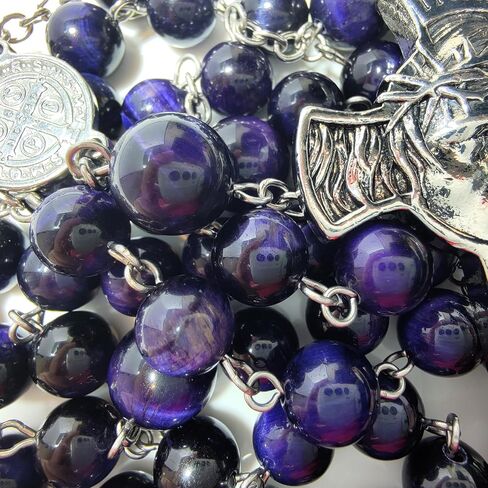 Rosary Beads Chaplet Natural Emerald Garnet Copper pyroxene Tiger eye Rosery Cross Catholic gifts in Saudi Arabia