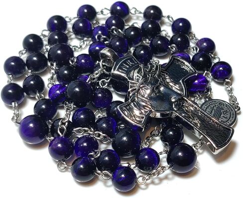 Rosary Beads Chaplet Natural Emerald Garnet Copper pyroxene Tiger eye Rosery Cross Catholic gifts in Saudi Arabia