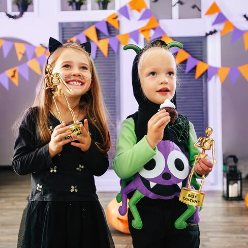 6 جوائز هيكل عظمي لأفضل زي للهالوين، جوائز هدايا لحفلات جمجمة الهالوين، لوازم حفلات الهالوين، جوائز ألعاب العظام الذهبية، جائزة مسابقة الأزياء التنكرية، مكافآت الفصول المدرسية للأطفال (ب) in Kuwait