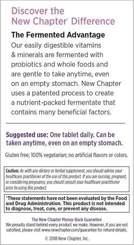 فيتامينات متعددة للنساء من نيو تشابتر، جرعة يومية لكل امرأة أكبر من 40 عامًا، مخمرة بالبروبيوتيك + فيتامين د3 + فيتامينات ب + مكونات عضوية غير معدلة وراثيًا - 24 قطعة in Kuwait
