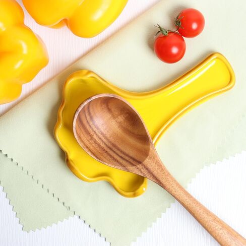 Ceramic Spoon Rest for Stove Top - Cute Green Leaf Shaped Spoon Rest/Spoon Holder for Kitchen Countertop - Cooking Kitchen Spoon Rest Utensil Rest Spatula Rest (Green) in Saudi Arabia