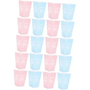 24pcs Boxes Basket Popcorn Ornament Popcorn Bucket Small Popcorn Boxes Gender Reveal Popcorn Boxes Gender Reveal Popcorn Cups Party Supplies Decorations Container Baby Paper