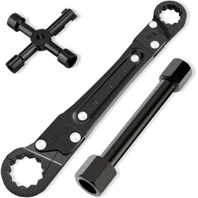 Plumbing Tools, Angle Stop Wrench Angle-On Wrench kit, plumbers wrench Angle Stop Removal Tool for professional plumber Installing New Compression Angle Stop and Removing Compression Ring