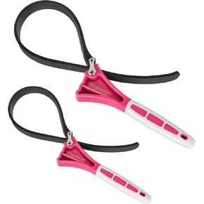 2-Pack Rubber Strap Wrench,Oil Filter Wrench Diameter 4" and 6" Heavy Duty Adjustable Blet Wrench for Jar Opener,Water Filter,Plumbing,Sink,Faucet