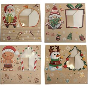 Christmas Cookie Boxes, Bulk 24 Variety Pack, Holiday Pastries Boxes, Bakery XMAS Treat Boxes, Candy and Cookie Boxes for Gift Giving, Winter Packaging Containers