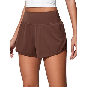 CRZ YOGA Butterluxe-Light High Waisted Dolphin Shorts for Women 2.5" Soft Split Casual Lounge Athletic Yoga Shorts Liner