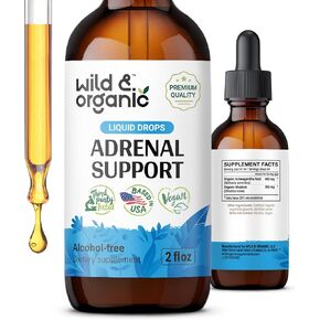 Adrenal Health Daily Support - Natural Adrenal Strength Supplement for Women & Men - Adrenal Liquid Drops Complex with Organic Rhodiola & Ashwagandha Root - Vegan Tincture - 4 Fl. Oz.