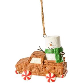 Ganz S'Mores Graham Cracker Truck Christmas Tree Ornament 3.3 Inch Multicolor