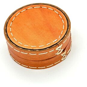 Handmade Leather box, Jewelry Boxes, Round, hand Stitched box, Decorative box, Stocking Stuffer, box small