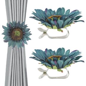 Veemoon 2pcs Sunflower Curtain Clip Sunflower Curtains Window Curtain Holder Sunflower Curtain Tieback Curtain Tieback Clamp Drapery Tieback Clip Drapery Tieback Clips Drapery Binding Clip